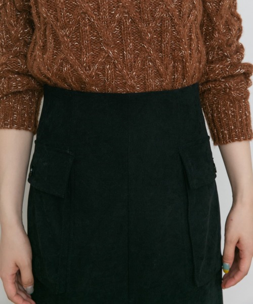 UR Lab.(アーバンリサーチラボ)の「細コールポケットスカート(スカート・レディース・ネイビー/オフホワイト・FREE)」の18枚目の写真