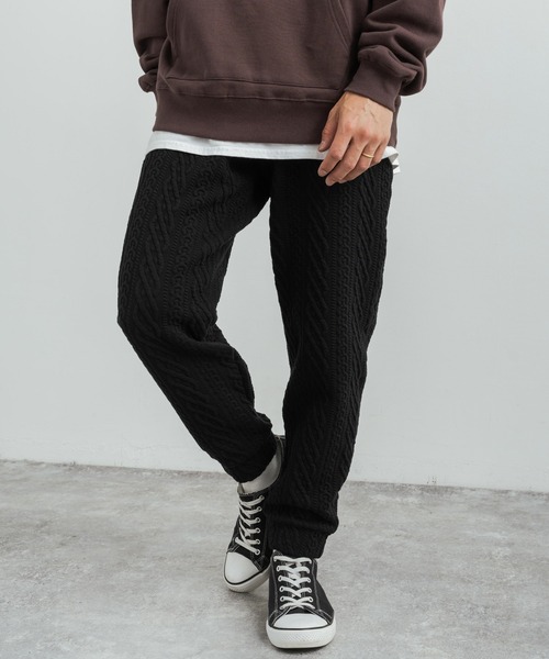 Audience(オーディエンス)の「日本製 コットンキルト イージージョガースリムリブパンツ AUD3534C(その他パンツ・メンズ・ブラック/ネイビー/オリーブ/チャコール/ブラック系/オリーブ系・M/L/XL)」の2枚目の写真