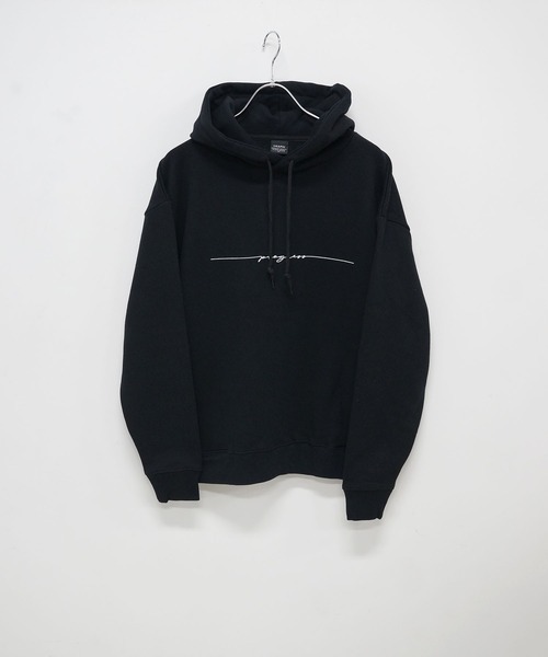 TRAP/U （トラップユー）の「30/10 裏起毛 フロント メッセージプリント 長袖 プルオーバー パーカー TRAP/U（パーカー・メンズ・ブラック/ホワイト/マスタード・M/L）」の7枚目の写真