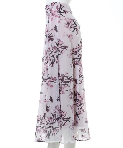 INGNI(イング)の「花柄オーガンジーフレアスカート(スカート・レディース・ホワイト×ピンク/ホワイト×グレー・FREE)」の4枚目の写真