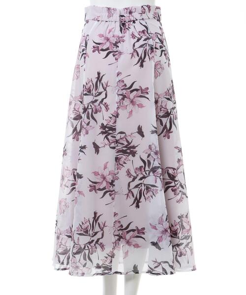INGNI(イング)の「花柄オーガンジーフレアスカート(スカート・レディース・ホワイト×ピンク/ホワイト×グレー・FREE)」の5枚目の写真