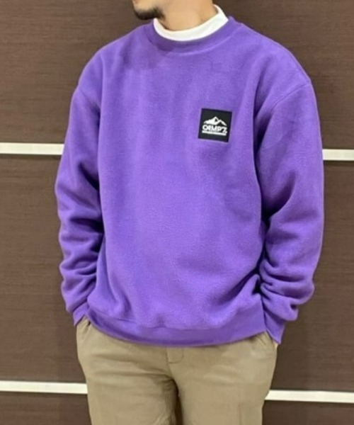CAMP7(キャンプセブン)の「【CAMP7】フリースクルースウェット(スウェット・メンズ・ブラック/ベージュ/パープル/オフホワイト/ケリー・M/L/XL)」の5枚目の写真