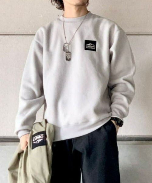 CAMP7(キャンプセブン)の「【CAMP7】フリースクルースウェット(スウェット・メンズ・ブラック/ベージュ/パープル/オフホワイト/ケリー・M/L/XL)」の2枚目の写真