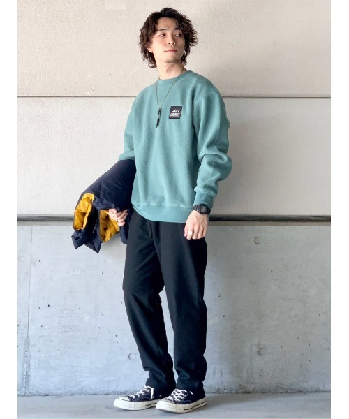 CAMP7(キャンプセブン)の「【CAMP7】フリースクルースウェット(スウェット・メンズ・ブラック/ベージュ/パープル/オフホワイト/ケリー・M/L/XL)」の12枚目の写真