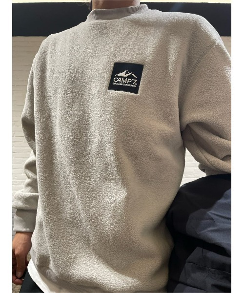 CAMP7(キャンプセブン)の「【CAMP7】フリースクルースウェット(スウェット・メンズ・ブラック/ベージュ/パープル/オフホワイト/ケリー・M/L/XL)」の16枚目の写真