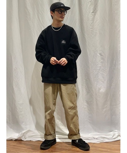 CAMP7(キャンプセブン)の「【CAMP7】フリースクルースウェット(スウェット・メンズ・ブラック/ベージュ/パープル/オフホワイト/ケリー・M/L/XL)」の21枚目の写真