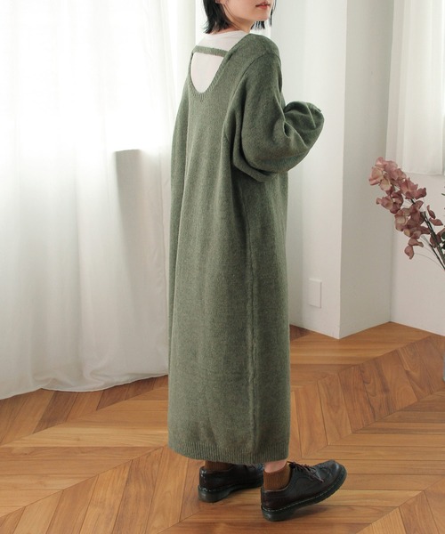 Crisp（クリスプ）の「ボリュームニットワンピース（ワンピース・レディース・グリーン/グレー・FREE）」の14枚目の写真