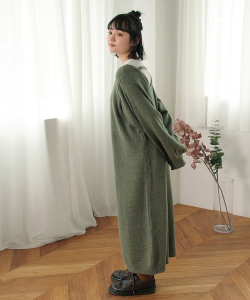 Crisp（クリスプ）の「ボリュームニットワンピース（ワンピース・レディース・グリーン/グレー・FREE）」の20枚目の写真