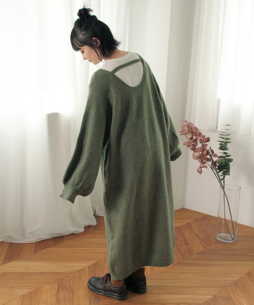 Crisp（クリスプ）の「ボリュームニットワンピース（ワンピース・レディース・グリーン/グレー・FREE）」の17枚目の写真