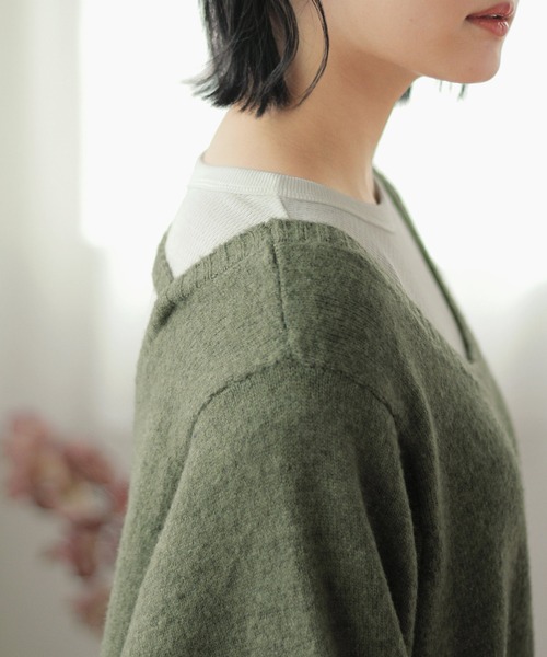 Crisp（クリスプ）の「ボリュームニットワンピース（ワンピース・レディース・グリーン/グレー・FREE）」の8枚目の写真