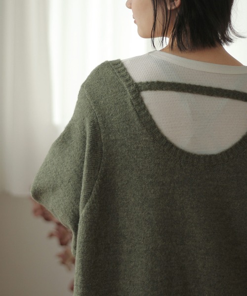 Crisp（クリスプ）の「ボリュームニットワンピース（ワンピース・レディース・グリーン/グレー・FREE）」の15枚目の写真