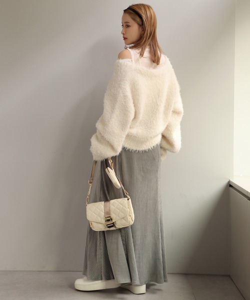 one after another NICE CLAUP（ワンアフターアナザーナイスクラップ）の「ラインに一目惚れ。スリットマーメイドカットスカート（スカート・レディース・ブラック/グレー/オフホワイト/ピンク・FREE）」の9枚目の写真