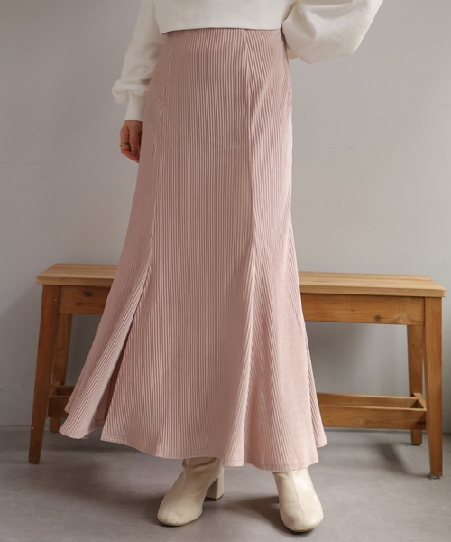 one after another NICE CLAUP（ワンアフターアナザーナイスクラップ）の「ラインに一目惚れ。スリットマーメイドカットスカート（スカート・レディース・ブラック/グレー/オフホワイト/ピンク・FREE）」の7枚目の写真