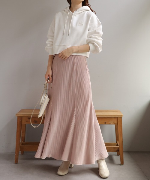 one after another NICE CLAUP（ワンアフターアナザーナイスクラップ）の「ラインに一目惚れ。スリットマーメイドカットスカート（スカート・レディース・ブラック/グレー/オフホワイト/ピンク・FREE）」の10枚目の写真