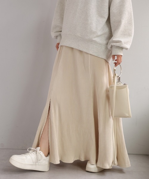 one after another NICE CLAUP（ワンアフターアナザーナイスクラップ）の「ラインに一目惚れ。スリットマーメイドカットスカート（スカート・レディース・ブラック/グレー/オフホワイト/ピンク・FREE）」の18枚目の写真