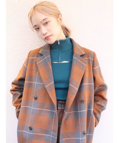 MURUA（ムルーア）の「ハーフジップカットニット（ニット/セーター・レディース・ブラック/ベージュ/ブルー・FREE）」の8枚目の写真