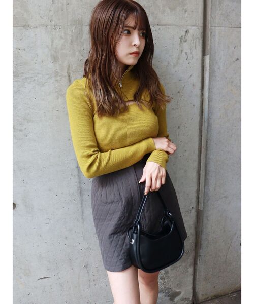 MURUA（ムルーア）の「ハーフジップカットニット（ニット/セーター・レディース・ブラック/ベージュ/ブルー・FREE）」の19枚目の写真