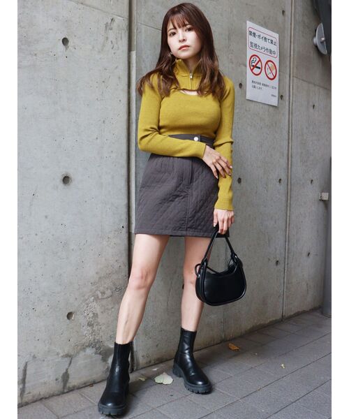 MURUA（ムルーア）の「ハーフジップカットニット（ニット/セーター・レディース・ブラック/ベージュ/ブルー・FREE）」の20枚目の写真