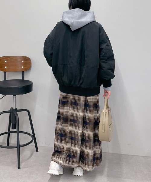 un dix cors（アンディコール）の「中綿MA-1（ブルゾン・レディース・ブラック/オフホワイト・FREE）」の10枚目の写真