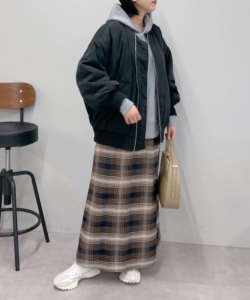 un dix cors（アンディコール）の「中綿MA-1（ブルゾン・レディース・ブラック/オフホワイト・FREE）」の4枚目の写真