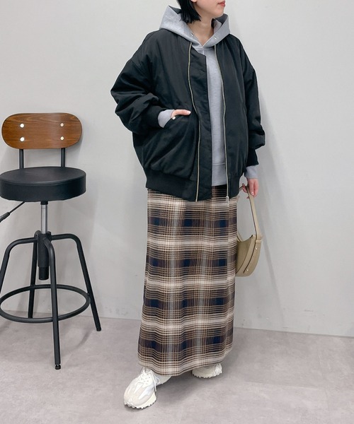 un dix cors（アンディコール）の「中綿MA-1（ブルゾン・レディース・ブラック/オフホワイト・FREE）」の8枚目の写真