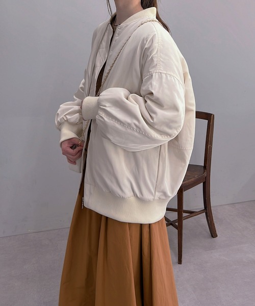 un dix cors（アンディコール）の「中綿MA-1（ブルゾン・レディース・ブラック/オフホワイト・FREE）」の18枚目の写真