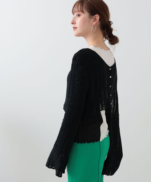 Ray BEAMS(レイビームス)の「Ray BEAMS / テープ ヤーン 2way ニット(ニット/セーター・レディース・ブラック/ロイヤルブルー・ONE SIZE)」の16枚目の写真