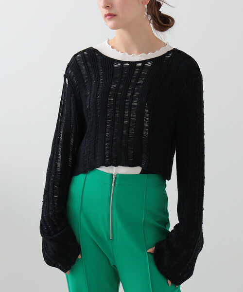 Ray BEAMS(レイビームス)の「Ray BEAMS / テープ ヤーン 2way ニット(ニット/セーター・レディース・ブラック/ロイヤルブルー・ONE SIZE)」の17枚目の写真