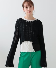 Ray BEAMS | Ray BEAMS / テープ ヤーン 2way ニット(ニット/セーター)