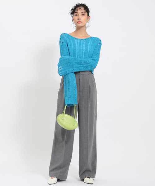 Ray BEAMS(レイビームス)の「Ray BEAMS / テープ ヤーン 2way ニット(ニット/セーター・レディース・ブラック/ロイヤルブルー・ONE SIZE)」の7枚目の写真