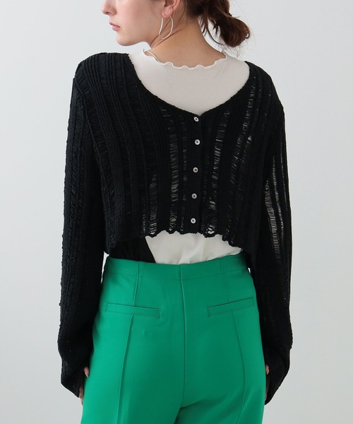 Ray BEAMS(レイビームス)の「Ray BEAMS / テープ ヤーン 2way ニット(ニット/セーター・レディース・ブラック/ロイヤルブルー・ONE SIZE)」の12枚目の写真