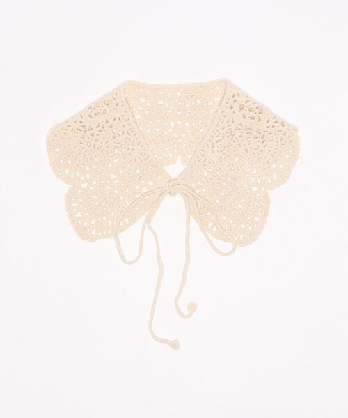 emesuelee（エメスーリー）の「ニットレース付け襟 ナチュラル 可愛い 春夏（付け襟・レディース・キャメル/ベージュ/イエロー/ブルー/ブラック・フリー）」の21枚目の写真