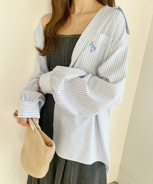 Heather(ヘザー)の「アソートBIGシャツ 182388(シャツ/ブラウス・レディース・ブルー/ブルー系その他/ピンク系その他/オフホワイト・FREE)」の16枚目の写真