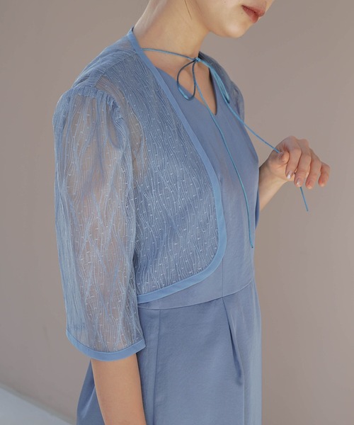 kaene（カエン）の「ボレロレイヤードドレス（ドレス・レディース・ブラック/サックスブルー・36/38/34）」の19枚目の写真