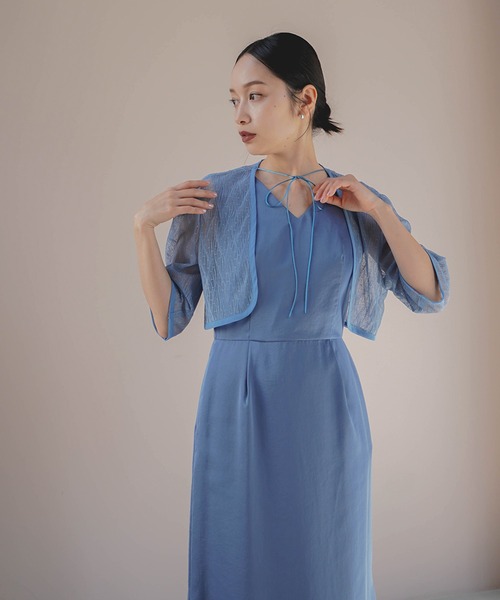 kaene（カエン）の「ボレロレイヤードドレス（ドレス・レディース・ブラック/サックスブルー・36/38/34）」の20枚目の写真