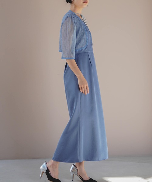 kaene（カエン）の「ボレロレイヤードドレス（ドレス・レディース・ブラック/サックスブルー・36/38/34）」の22枚目の写真