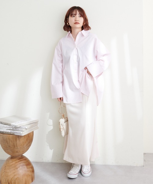 natural couture（ナチュラルクチュール）の「WEB限定サイズ有り/ストレッチカラーマーメイドスカート（スカート・レディース・アイボリー/ラベンダー/カーキ/ブラック・MEDIUM/LARGE）」の8枚目の写真