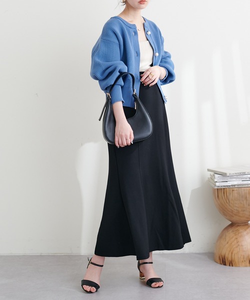 natural couture（ナチュラルクチュール）の「WEB限定サイズ有り/ストレッチカラーマーメイドスカート（スカート・レディース・アイボリー/ラベンダー/カーキ/ブラック・MEDIUM/LARGE）」の21枚目の写真