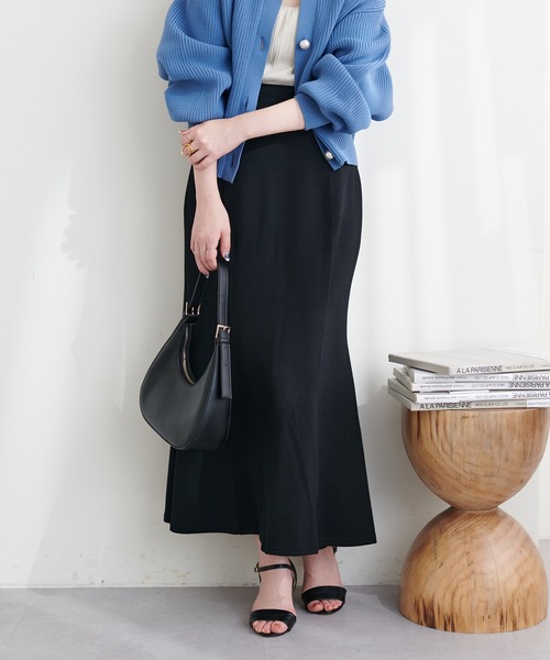 natural couture（ナチュラルクチュール）の「WEB限定サイズ有り/ストレッチカラーマーメイドスカート（スカート・レディース・アイボリー/ラベンダー/カーキ/ブラック・MEDIUM/LARGE）」の18枚目の写真