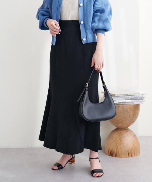 natural couture（ナチュラルクチュール）の「WEB限定サイズ有り/ストレッチカラーマーメイドスカート（スカート・レディース・アイボリー/ラベンダー/カーキ/ブラック・MEDIUM/LARGE）」の20枚目の写真