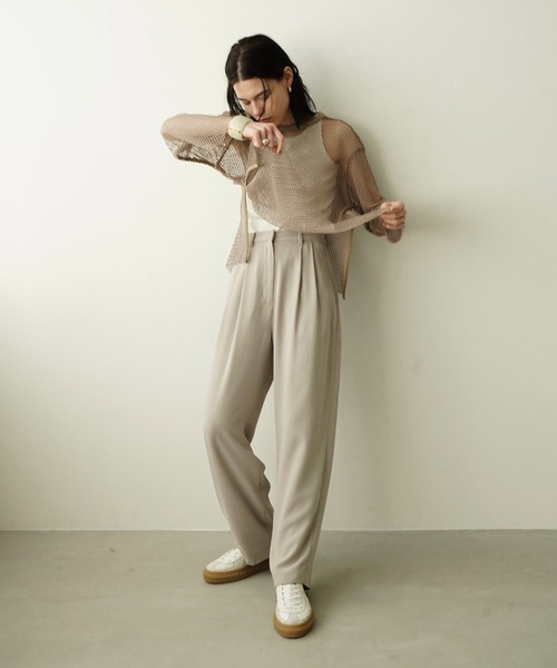 CLANE(クラネ)の「BASIC TUCK PANTS(その他パンツ・レディース・ブラック/グレー系その他/ライトパープル/グリーン・1/0/2)」の17枚目の写真