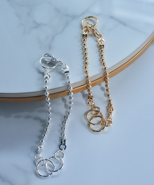 HARE（ハレ）の「Wリングボールチェーンネックレス（ネックレス・レディース・シルバー/ゴールド・FREE）」の3枚目の写真