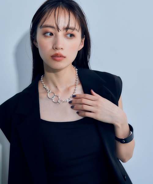 HARE（ハレ）の「Wリングボールチェーンネックレス（ネックレス・レディース・シルバー/ゴールド・FREE）」の5枚目の写真