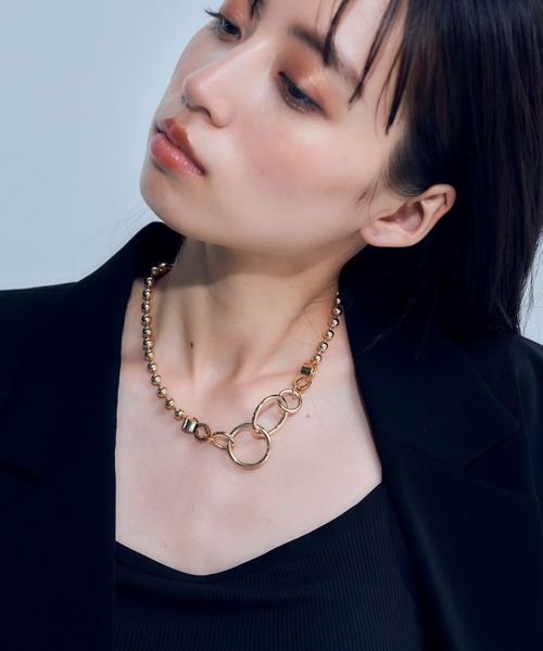 HARE（ハレ）の「Wリングボールチェーンネックレス（ネックレス・レディース・シルバー/ゴールド・FREE）」の6枚目の写真