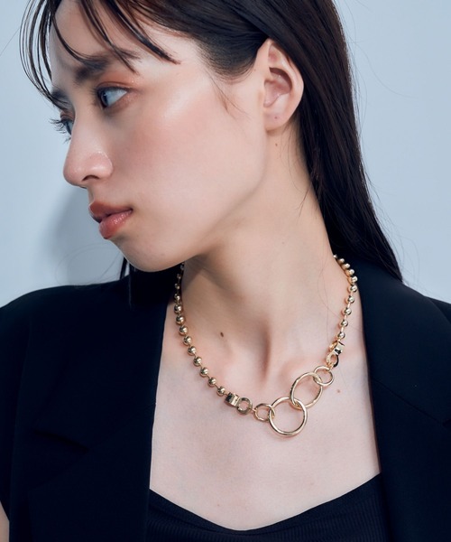 HARE（ハレ）の「Wリングボールチェーンネックレス（ネックレス・レディース・シルバー/ゴールド・FREE）」の8枚目の写真