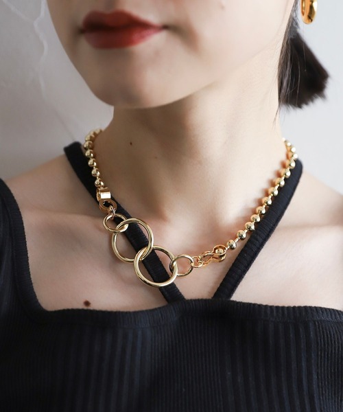 HARE（ハレ）の「Wリングボールチェーンネックレス（ネックレス・レディース・シルバー/ゴールド・FREE）」の13枚目の写真