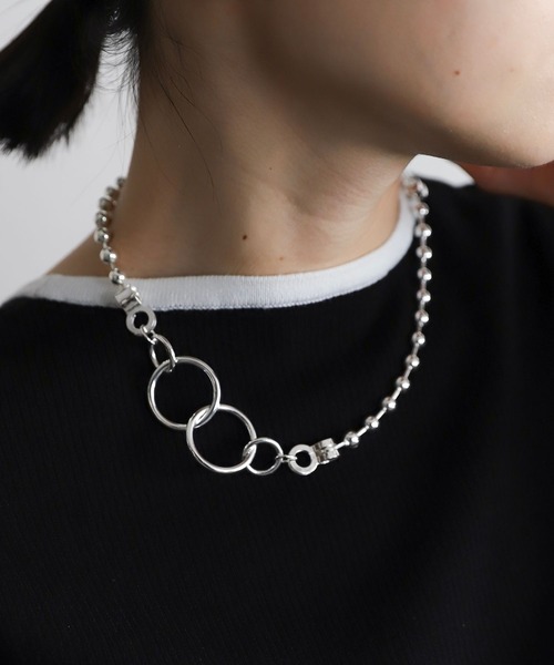 HARE（ハレ）の「Wリングボールチェーンネックレス（ネックレス・レディース・シルバー/ゴールド・FREE）」の9枚目の写真