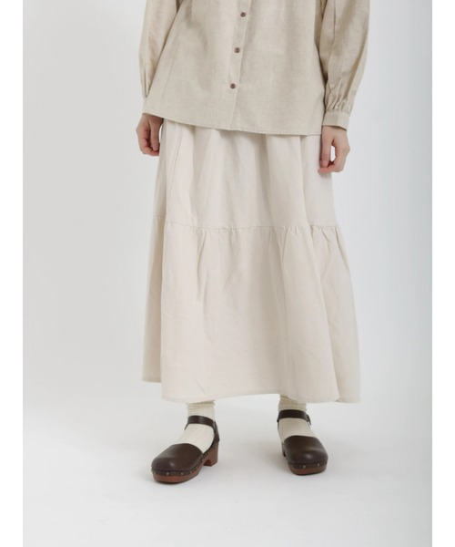 Samansa Mos2(サマンサ モスモス)の「柄アソート裾ティアードスカート(スカート・レディース・モカ/グリーン/キナリ/ピンク/ブラック・フリ-)」の2枚目の写真