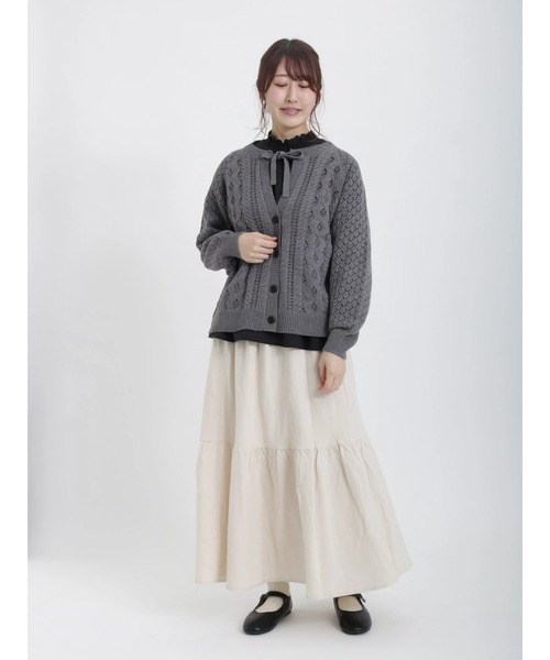 Samansa Mos2(サマンサ モスモス)の「柄アソート裾ティアードスカート(スカート・レディース・モカ/グリーン/キナリ/ピンク/ブラック・フリ-)」の22枚目の写真