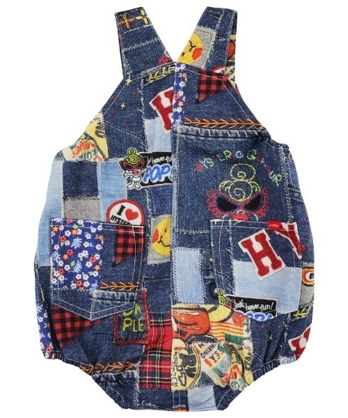 HYSTERIC MINI（ヒステリックミニ）の「FAV PATCHWORK総柄 Viscotex サロペット（サロペット/オーバーオール・キッズ・その他・MEDIUM）」の3枚目の写真